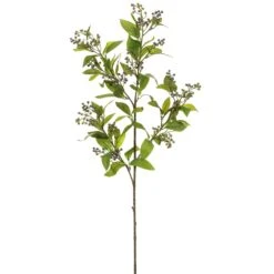 37″ Laurel Leaf Spray WithBerryGreen Blue