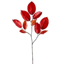 27″ Mulberry Leaf Spray Brick Burgundy