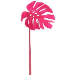 39″ Monstera Leaf Spray Pink