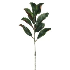 28″ Magnolia Leaf (eva) Spray With 9 Leaves Green