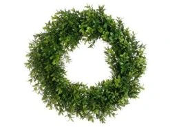 17″ Boxwood Wreath Two Tone Green