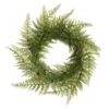 11″ Leather Fern Wreath Green