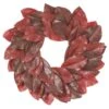 24″ Magnolia Leaf Wreath Two Tone Burgundy