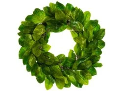 30″ Magnolia Leaf Wreath Green