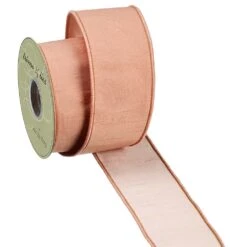 2.5″W X 10yd Dupion Ribbon Coral Pink