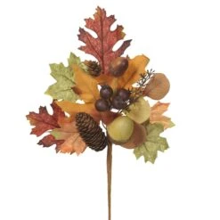 16″ Acorn/Pine Cone/Berry Spray Brown Green