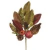 16″ Pomegranate/Pine Cone/Magnolia Leaf Spray Brown Green