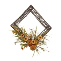 20″ Pumpkin/Marigold Wreath Orange Green