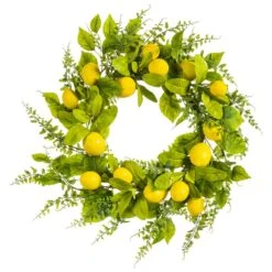 24″ Lemon/Fern Wreath Yellow