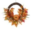 24″ Pumpkin/Maple Wreath Two Tone Orange