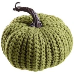 5.5″H X 6.6″D Knitted Pumpkin Green