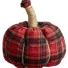 8.5″H X 8.5″D Plaid Pumpkin Red Mixed