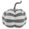 16″H X 13″D Stripe Pumpkin Gray White