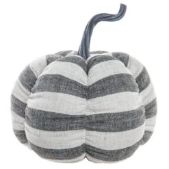 16″H X 13″D Stripe Pumpkin Gray White