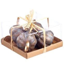 4.7″H X 8.2″W X 8.2″L Pumpkin Napkin Ring (4 Ea/acetate box) Green Whitewashed