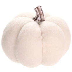 7.8″H X 7.8″D Felt Pumpkin White