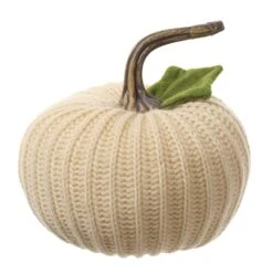 5.5″H X 5″D Knitted Pumpkin Cream