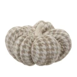 13″H X 18″D Houndstooth Pattern Pumpkin Gray Beige