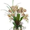 28″H X 20″W X 19″L Phalaenopsis Orchid/Twig In Glass Vase Burgundy Green