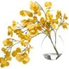 24″H X 16″W X 29″L Aspen Leaf Spray In Glass Vase Yellow