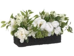 12.5″H X 17″W X 27″L Mix Lilac/Rose/Peony In Carving Pot Cream Green