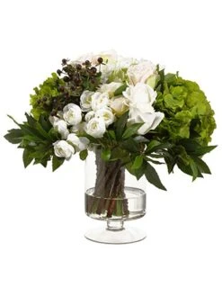 18″H X 15″W X 17″L Ranunculus/Rose in Vase Blush