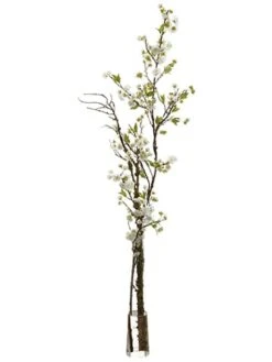 52″H X 18″W X 20″L Cherry Blossoms In Glass Vase White