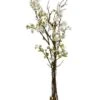 40″H X 15″W X 19″L Cherry Blossoms In Glass Vase White