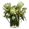 21″H X 19″W X 21″L Protea/ Rosemary/Wolly In Glass Vase Green