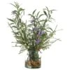 36″H X 32″W X 32″L Ruellia/ Rosemary In Glass Vase Green Purple