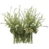 22″H X 22″W X 29″L Wax Flower/ Rosemary In Glass Vase Green White