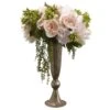 21″H X 14″W X 15″L Peony/Rose In Vase White Pink