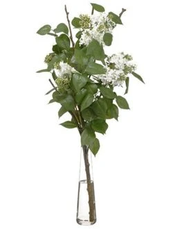 37.5″H X 18″W X 18.5″L Lilac/Twig in Glass Vase Cream