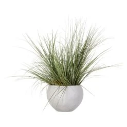44″H X 46″Wx46″L Wild Grass In Cement Pot Green