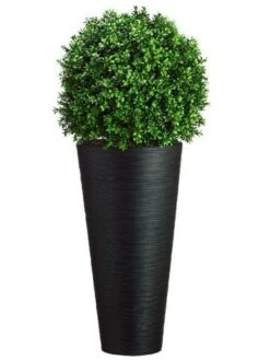 44″H X 16″W X 16″L Boxwood Ball in Bamboo Container Green