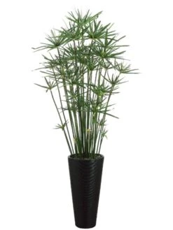 84″H X 28″W X 28″L Cypress Grass in Bamboo Container Green