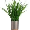 28″H X 12″W X 24″L Cymbidium Orchid Foliage In Iron/Wood Planter Green