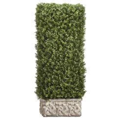 48″H X 13″W X 22″L Boxwood In Stone Planter Green