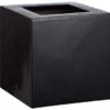18″H X 18″W X 18″L Fiberglass Square Planter Black